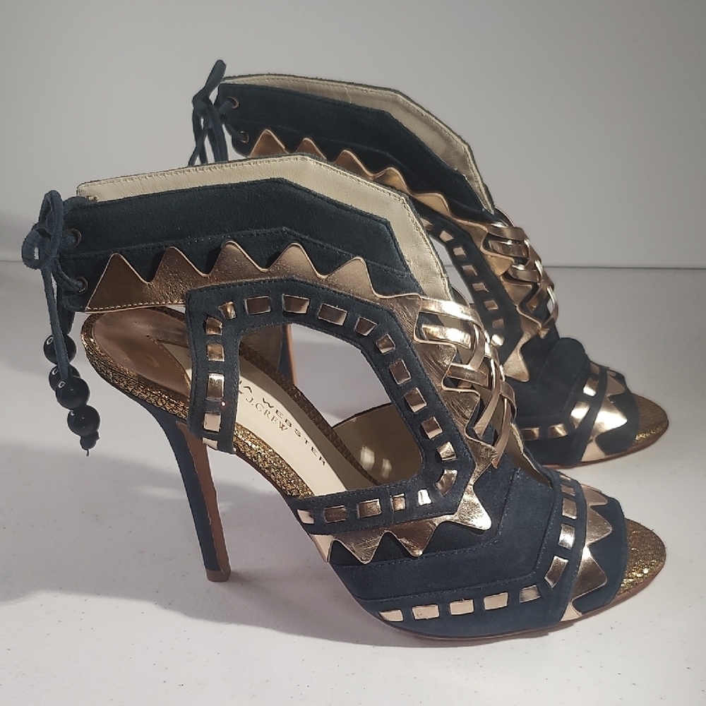 Sophia Webster & j.Crew Navy And Rose Gold  Women's Heels Size 39.5